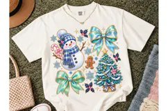 Christmas Snowman Bow PNG Sublimation Product Image 2