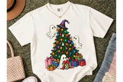 Halloween Christmas Ghost Tree PNG Shirt Product Image 2