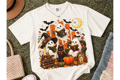 Halloween Ghost Reading Books PNG Tee Product Image 2