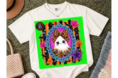 Halloween Ghost Leopard Bow PNG Sublimat Product Image 5