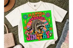 Be A Jimothy Raccoon Retro PNG Tee Product Image 4