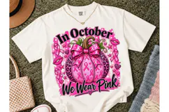 In October We Wear Pink PNG Tee Product Image 2