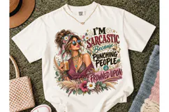 Sarcastic Boho Woman PNG Sublimation Tee Product Image 2