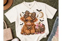 Halloween Highland Cow PNG Sublimation Product Image 2