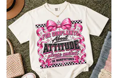 Attitude Complaints Funny Bow PNG Tee Product Image 2