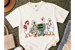 Funny Nurse Duck PNG Sublimation Tee Product Image 2