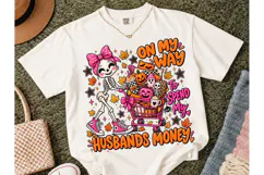 Skeleton Shopping Halloween PNG Tee Product Image 2