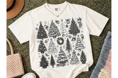 Christmas Trees Collage PNG Shirt Design Product Image 2