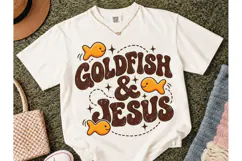 Goldfish & Jesus Retro PNG Shirt Design Product Image 2