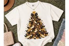 Black Gold Christmas Tree PNG Shirt Product Image 2