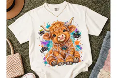 Halloween Highland Cow Spider PNG Design Product Image 2