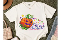 Halloween Pumpkin Ghost PNG Tee Design Product Image 2