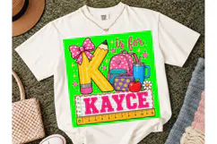 K is for Kayce Back to School PNG Tee Product Image 4