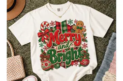 Merry and Bright Christmas PNG Tee Product Image 1