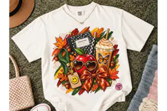 Fall Teacher Apple Coffee PNG Tee Design Product Image 2