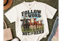 Follow The Word Not The Herd PNG Tee Product Image 2