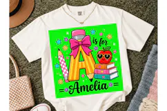 A is for Amelia Back to School PNG Product Image 4