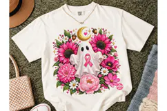 Floral Ghost Breast Cancer Awareness PNG Product Image 2