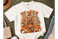 Fall Highland Cow Trio PNG Sublimation Product Image 2