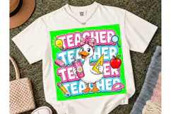 Teacher Duck PNG Sublimation Shirt Desig Product Image 4