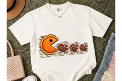 Thanksgiving Pie Pac-Man Turkey PNG Tee Product Image 2