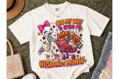 Halloween Skeleton Shopping PNG Tee Product Image 2