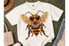 Cool Bee Leopard Sunglasses PNG Tee Product Image 2