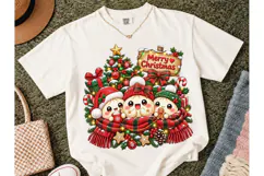 Merry Christmas Cute Dumplings PNG Tee Product Image 2