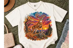 Whitetail Buck Sunset PNG Shirt Design Product Image 2