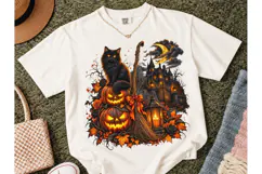 Halloween Black Cat Pumpkin PNG Design Product Image 2