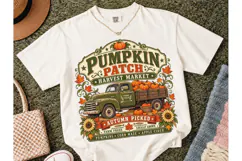Pumpkin Patch Harvest Market PNG Tee Product Image 2
