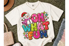 Oh What Fun Snowman Christmas PNG Tee Product Image 2
