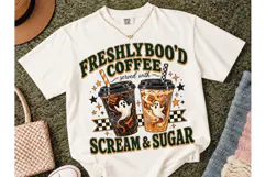 Freshly Boo'd Coffee Halloween PNG Tee Product Image 2