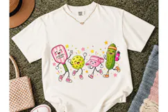 Pickleball Club Cute Characters PNG Tee Product Image 2