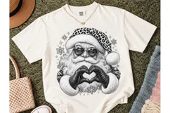 Cool Santa Leopard Hat PNG Shirt Design Product Image 2