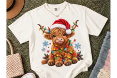 Christmas Highland Cow PNG Tee Design Product Image 2