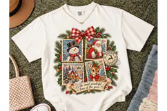 Vintage Christmas Stamps PNG Tee Design Product Image 2