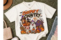 Creepin It Country Halloween PNG Tee Product Image 2