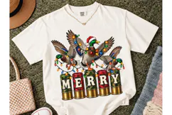 Merry Duck Hunting Christmas PNG Tee Product Image 2