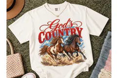 God's Country Wild Horses PNG Tee Design Product Image 2