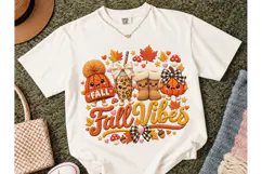 Fall Vibes Kawaii PNG Sublimation Tee Product Image 2