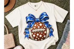 Football Bow Polka Dot PNG Sublimation T Product Image 2
