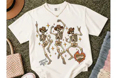 Dancing Skeletons Cowboy PNG Tee Design Product Image 2