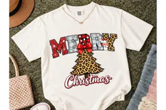 Merry Christmas Leopard Tree PNG Shirt Product Image 2