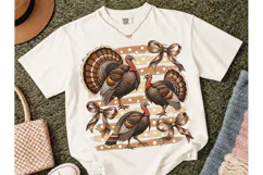 Thanksgiving Turkey Bow PNG Shirt Design Product Image 2
