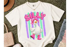 Silly Goose PNG Cute Duck Bow Shirt Desi Product Image 2