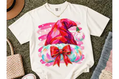 Pink Santa Hat Christmas PNG Sublimation Product Image 2