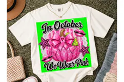 In October We Wear Pink Pumpkin PNG Product Image 5