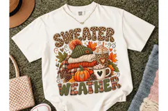 Sweater Weather Fall Cozy PNG Tee Design Product Image 2