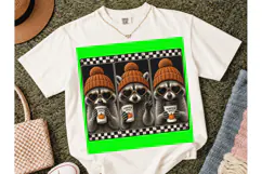 Raccoon Pumpkin Spice Fall PNG Tee Product Image 4